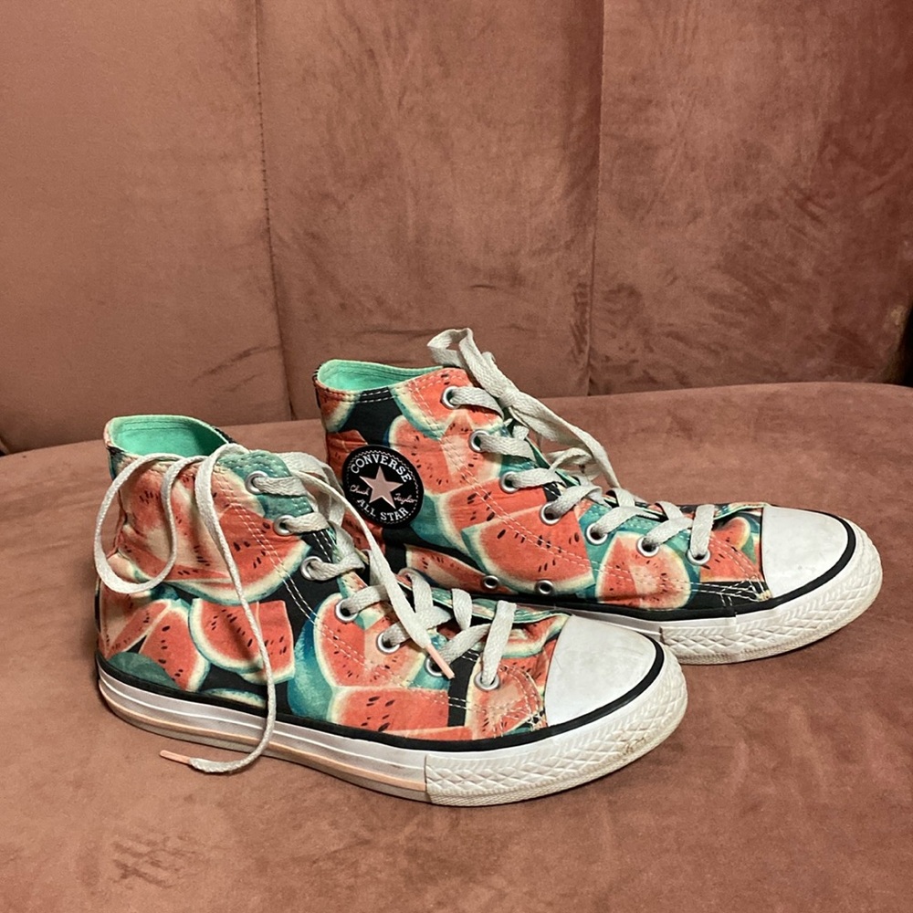Watermelon Converse high tops